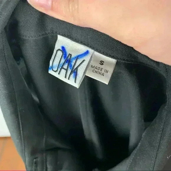 Oak Womens dress size S black wool blend asymmetrical minimalist utilitarian - Picture 7 of 10